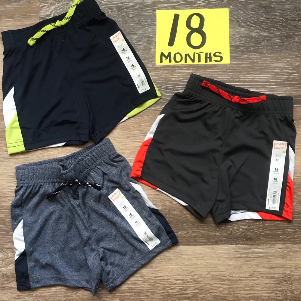 3 NWT Jumping Beans 18 Month Sports Shorts